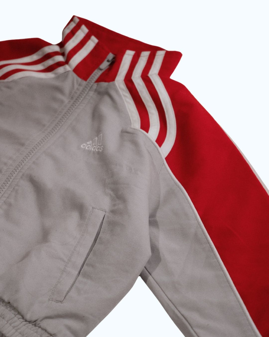 Adidas Track Jacket | Grey Red | 3-4Y