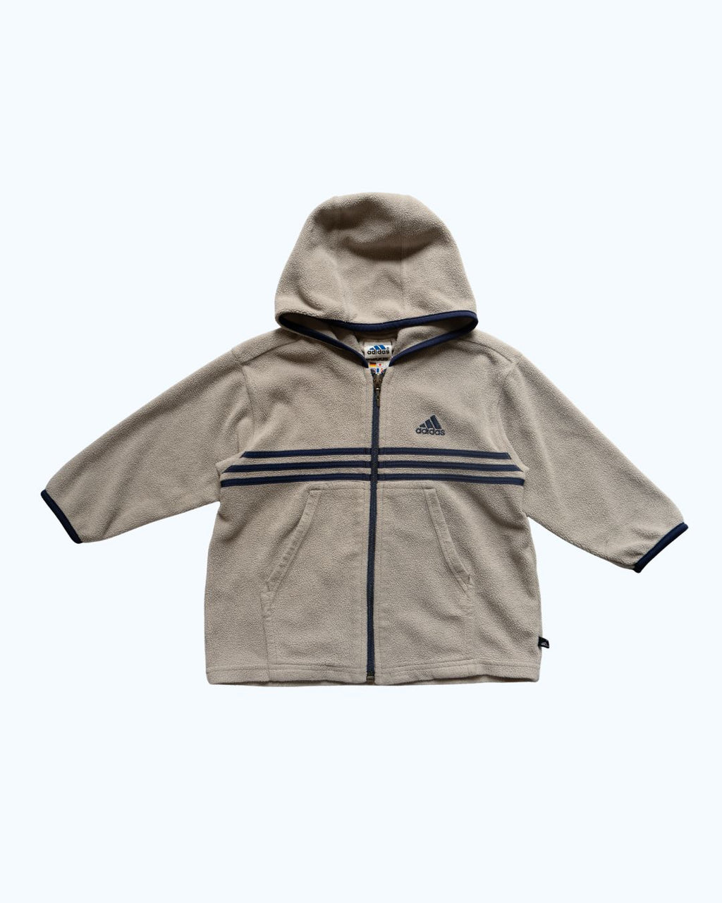 Adidas Fleece Zip Up Hoodie | Grey & Navy | 2-3Y