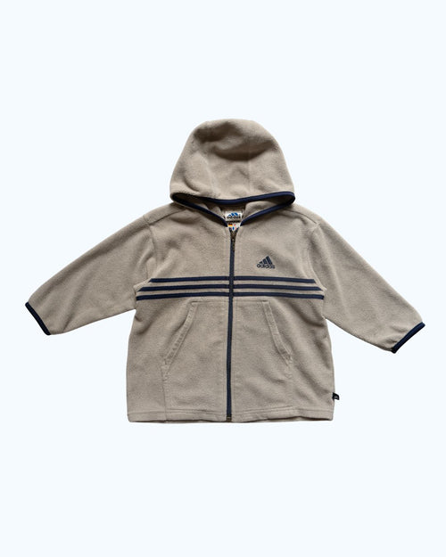 Adidas Fleece Zip Up Hoodie | Grey & Navy | 2-3Y